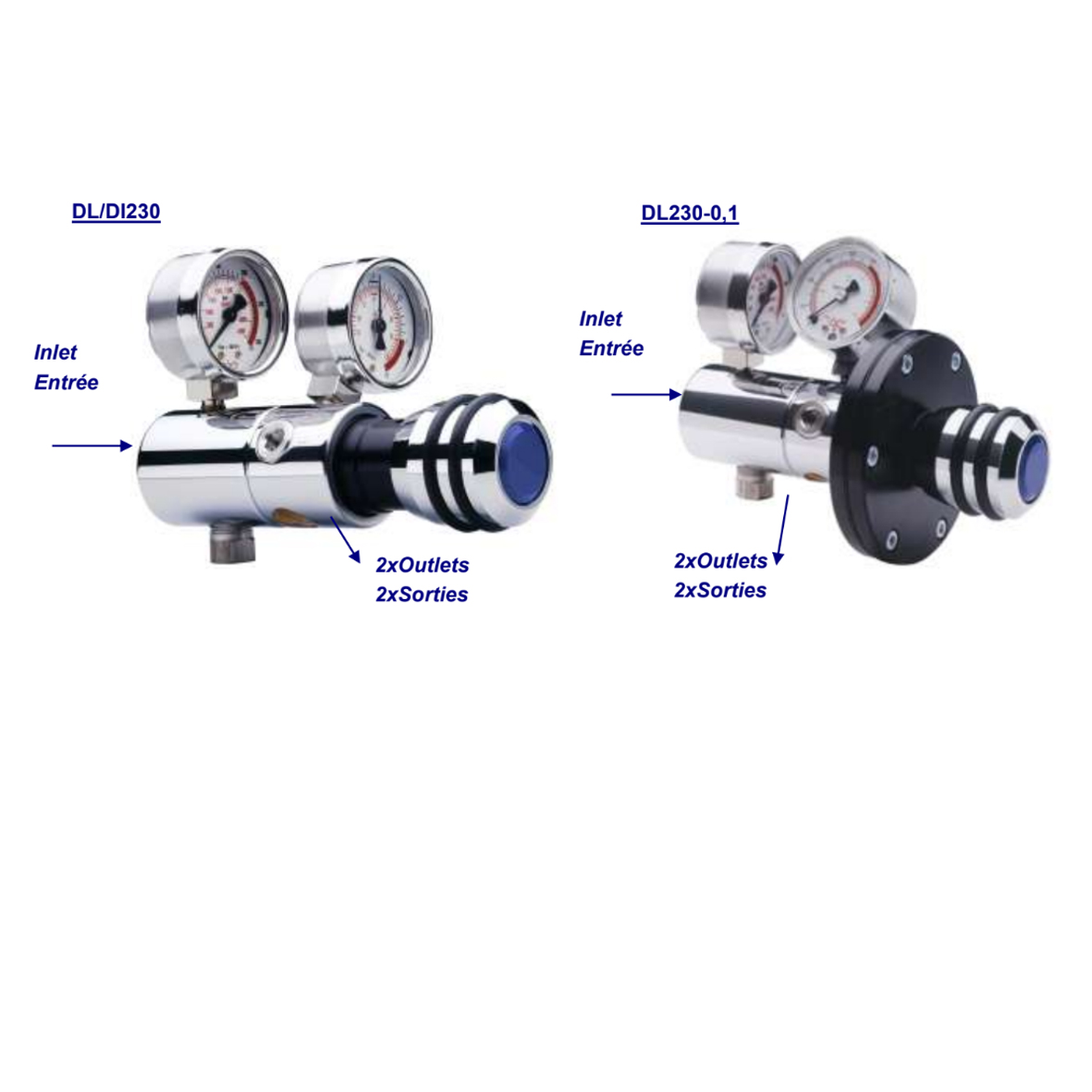 Manodétenteur avec barboteur et débitmètre (Débit variable 0-30 l/min)